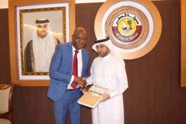 Abidjan: Le Premier Vice-président du CCT-UEMOA Luc Sètondji ATROKPO et une délégation de l&#039;institution sous régionale reçus en audience par l&#039;Ambassadeur du Qatar près la Côte d&#039;ivoire